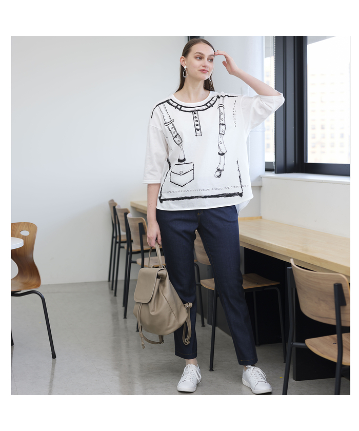 セール】【Sprout.】トロンプルイユ サスペンダー風Tシャツ