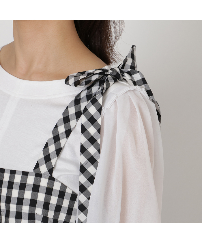 セール 50%OFF】ギンガムチェックビスチェ風ワンピース セール 50%OFF】ギンガムチェックビスチェ風ワンピース
