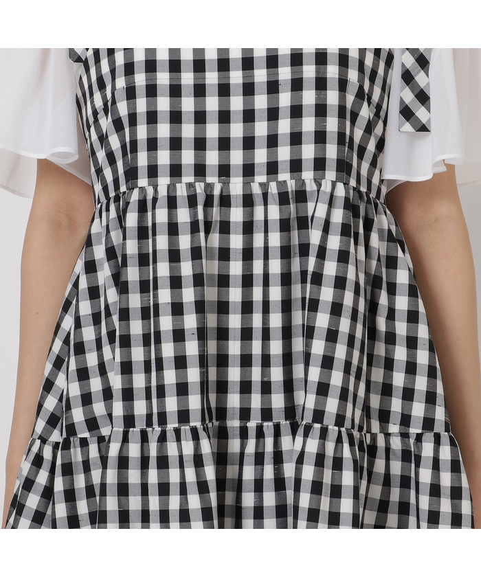 セール 50%OFF】ギンガムチェックビスチェ風ワンピース セール 50%OFF】ギンガムチェックビスチェ風ワンピース