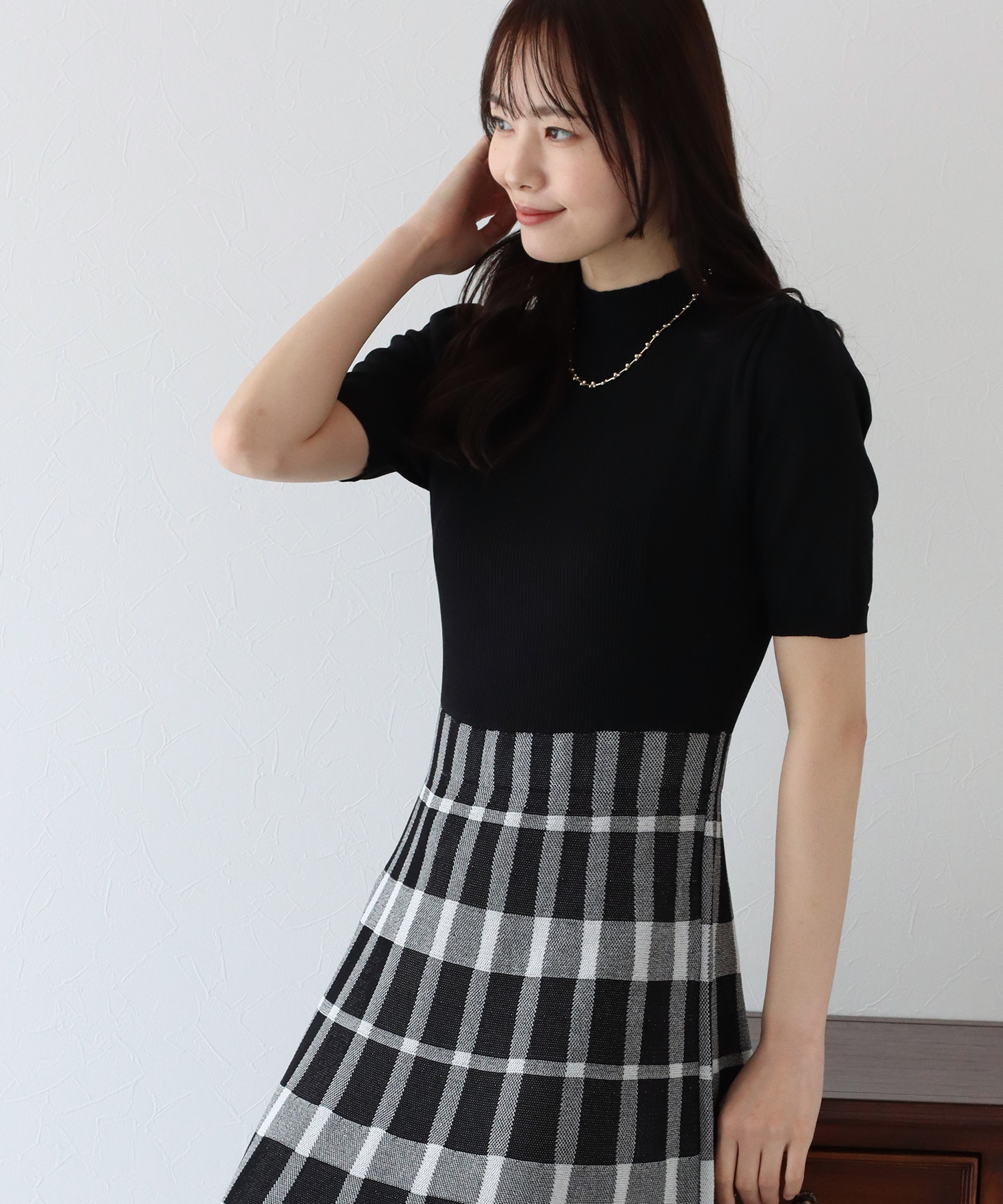 ドットSKドッキングニットワンピ | ロングワンピース | Noela