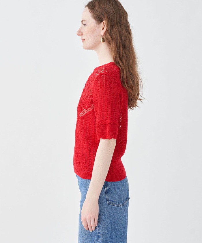 セール 40%OFF】レーシーニット ハーフスリーブプルオーバー
