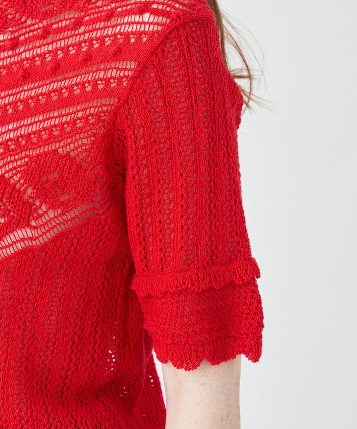 セール 40%OFF】レーシーニット ハーフスリーブプルオーバー