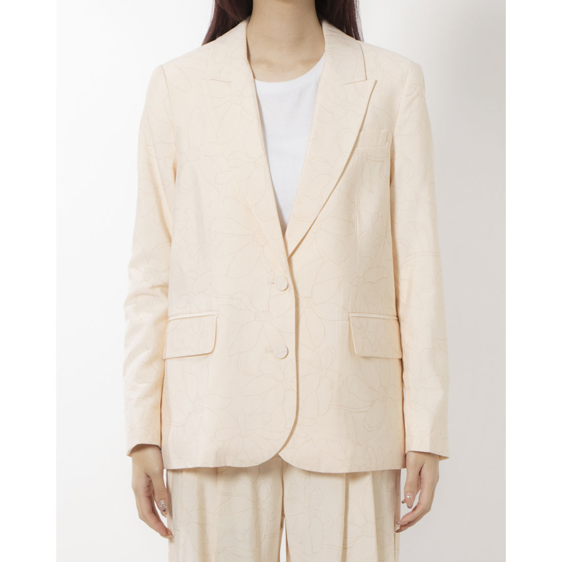 DesiguaI 花柄 ストレートブレザーとパンツセット DesiguaI 花柄 ストレートブレザーとパンツセット