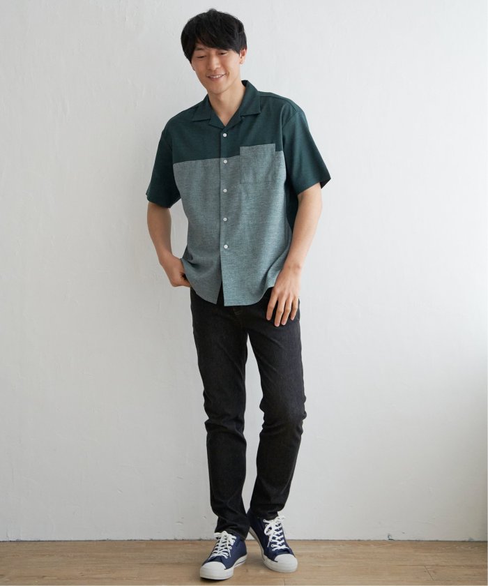 セール30%OFF】バイカラーオープンカラーシャツ(505890035