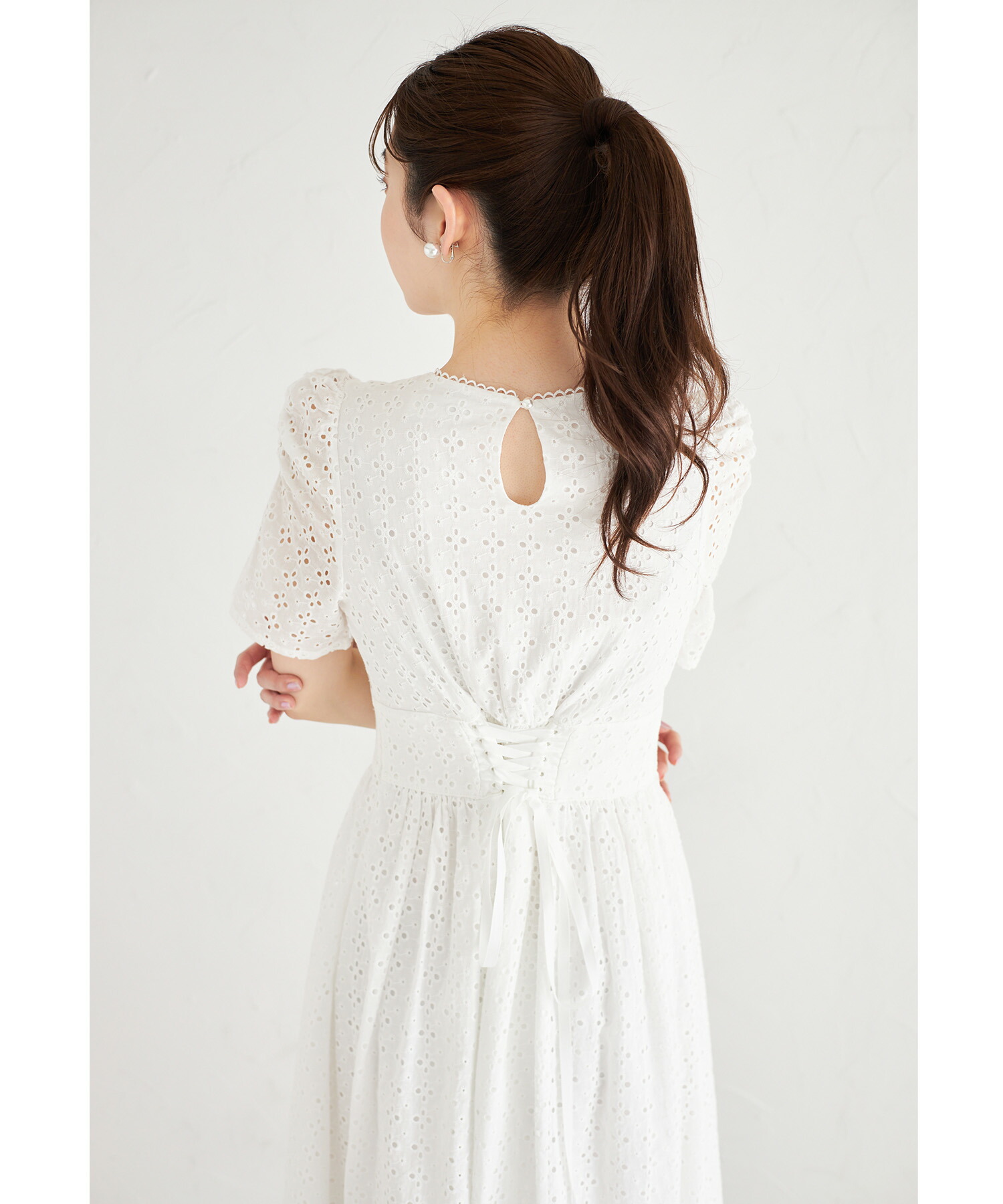 トッコクローゼット tocco closet バックレースアップギャザー