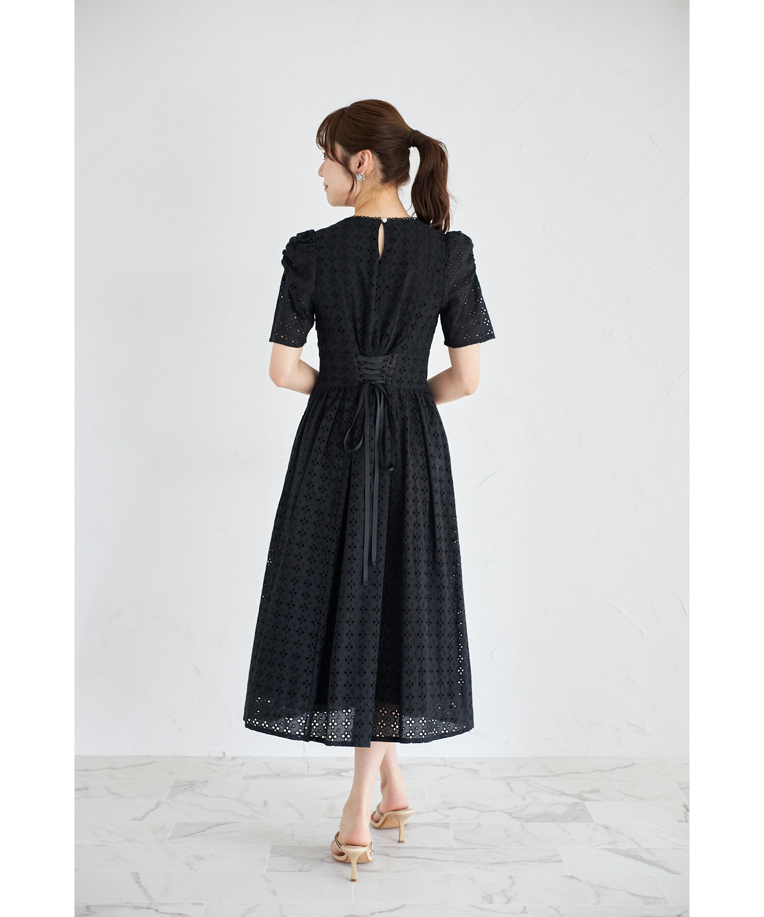 トッコクローゼット tocco closet バックレースアップギャザー