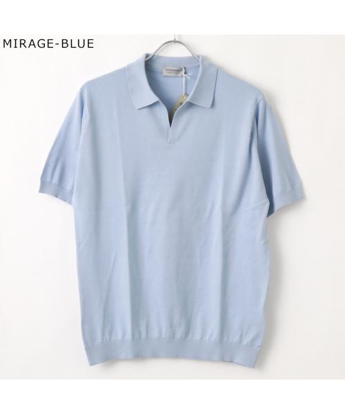 JOHN SMEDLEY Mサイズ 青ポロシャツ JOHN SMEDLEY ジョンスメドレー 半袖ポロシャツ メンズ