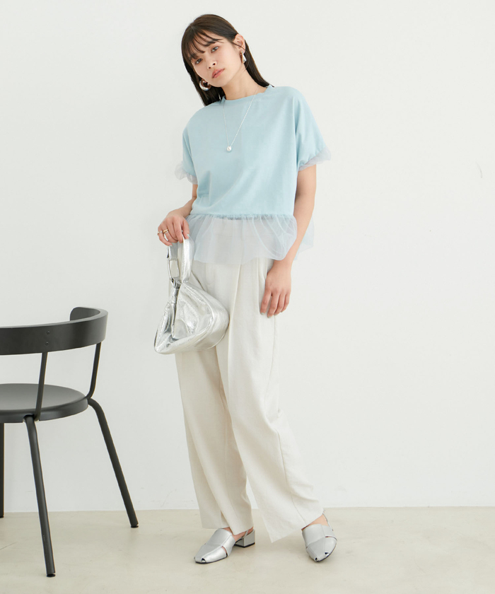 春物　APISER チュールづかい　オシャレかわいいデザイン　プルオーバー aejr1854-m-09-dl.jpg