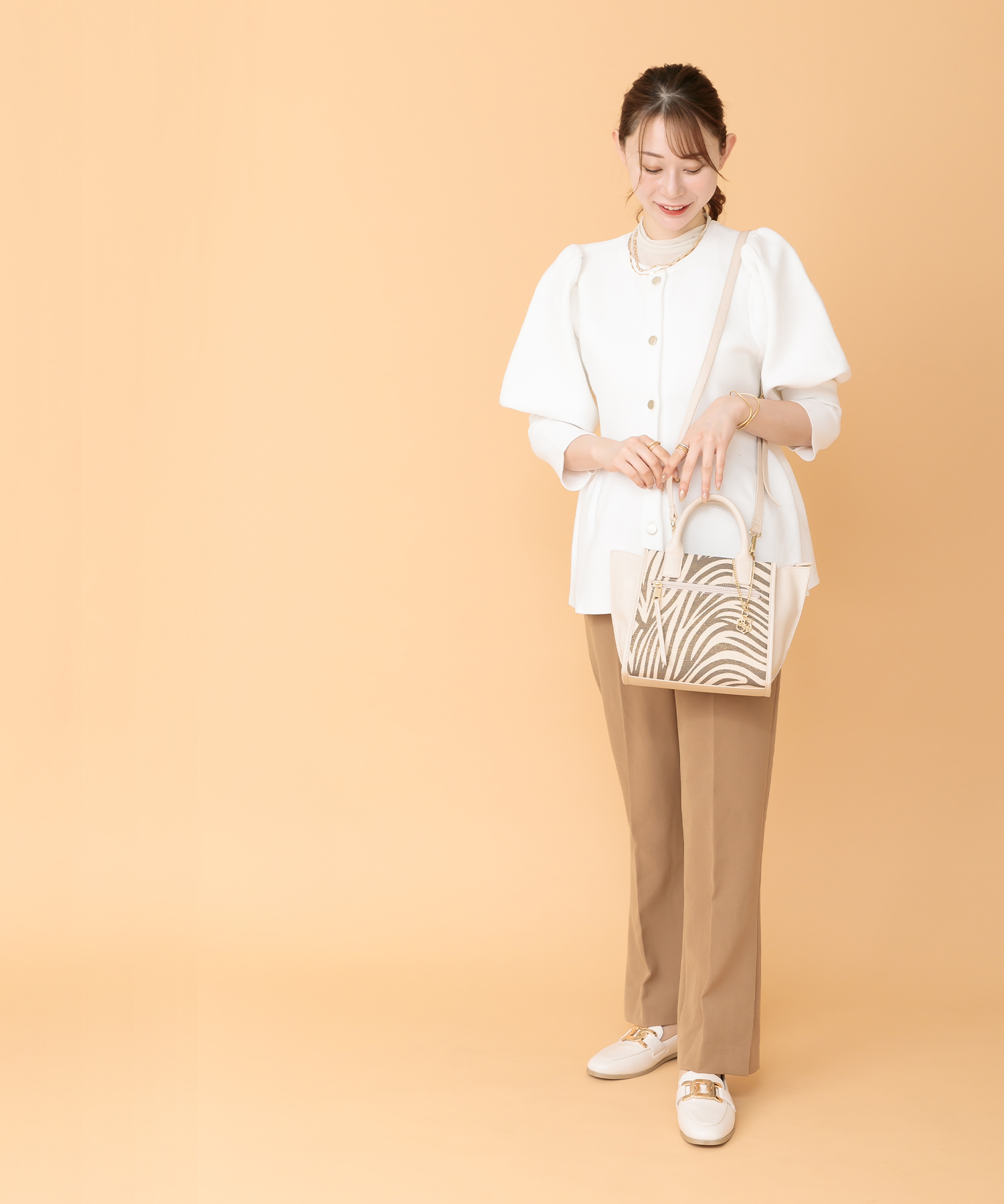 ベース BASE 2WAY ゼブラ柄ショルダーバッグ(505968202