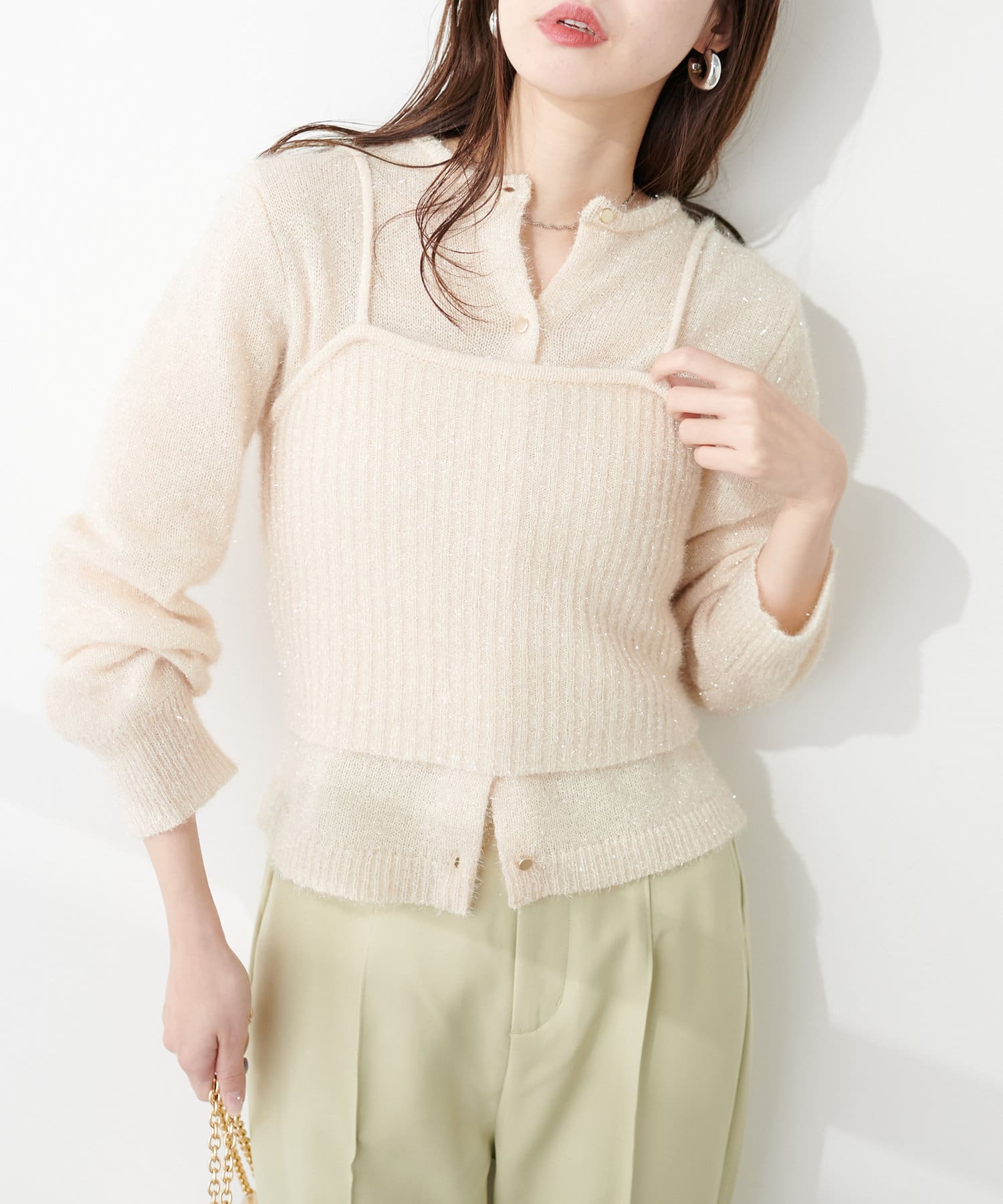 最終値下！FENDI/2wayシルバーラメシースルーサマーニット
