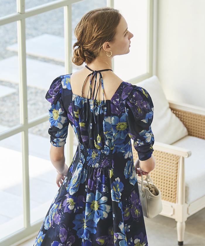 セール 60%OFF】ファンシーフラワーバストギャザーワンピース セール 60%OFF】ファンシーフラワーバストギャザーワンピース