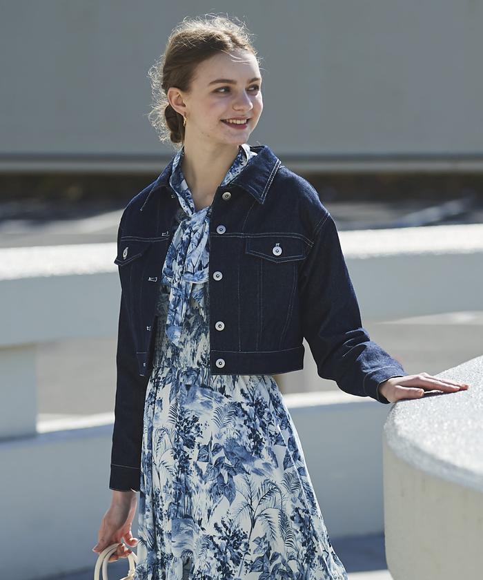 セール】クロップドデニムジャケット(505997231) | AND COUTURE セール】クロップドデニムジャケット(505997231) | AND COUTURE