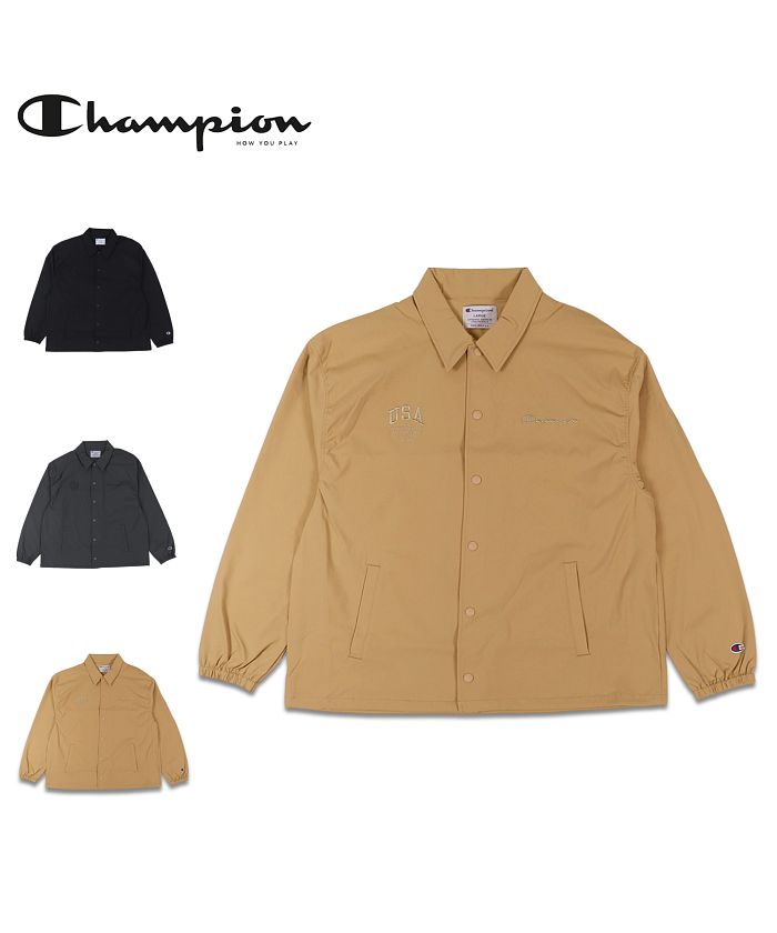 セール】チャンピオン Champion コーチジャケット アウター アクションスタイル メンズ レディース COACH JACKET ブラック  チャコール ベージュ 黒(505997541) | チャンピオン(CHAMPION) - d fashion