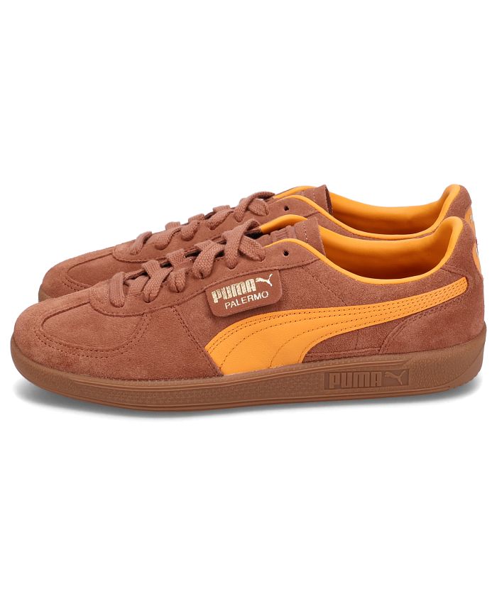 PUMA/PALERMO プーマ/パレルモ ブラウン/イエロー スニーカー 美品 PUMA プーマ スニーカー パレルモ メンズ PALERMO ブラウン