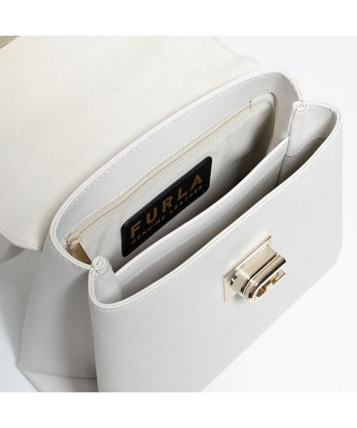 FURLA バーガンディ レザー ハンドバッグ