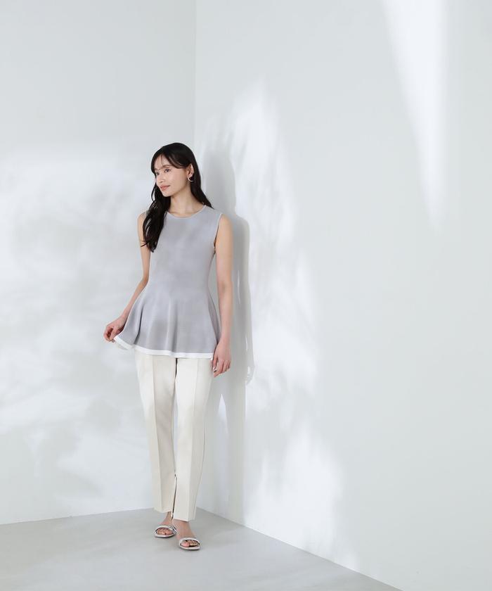 楽天市場】パールネックペプラムニット NATURAL BEAUTY BASIC
