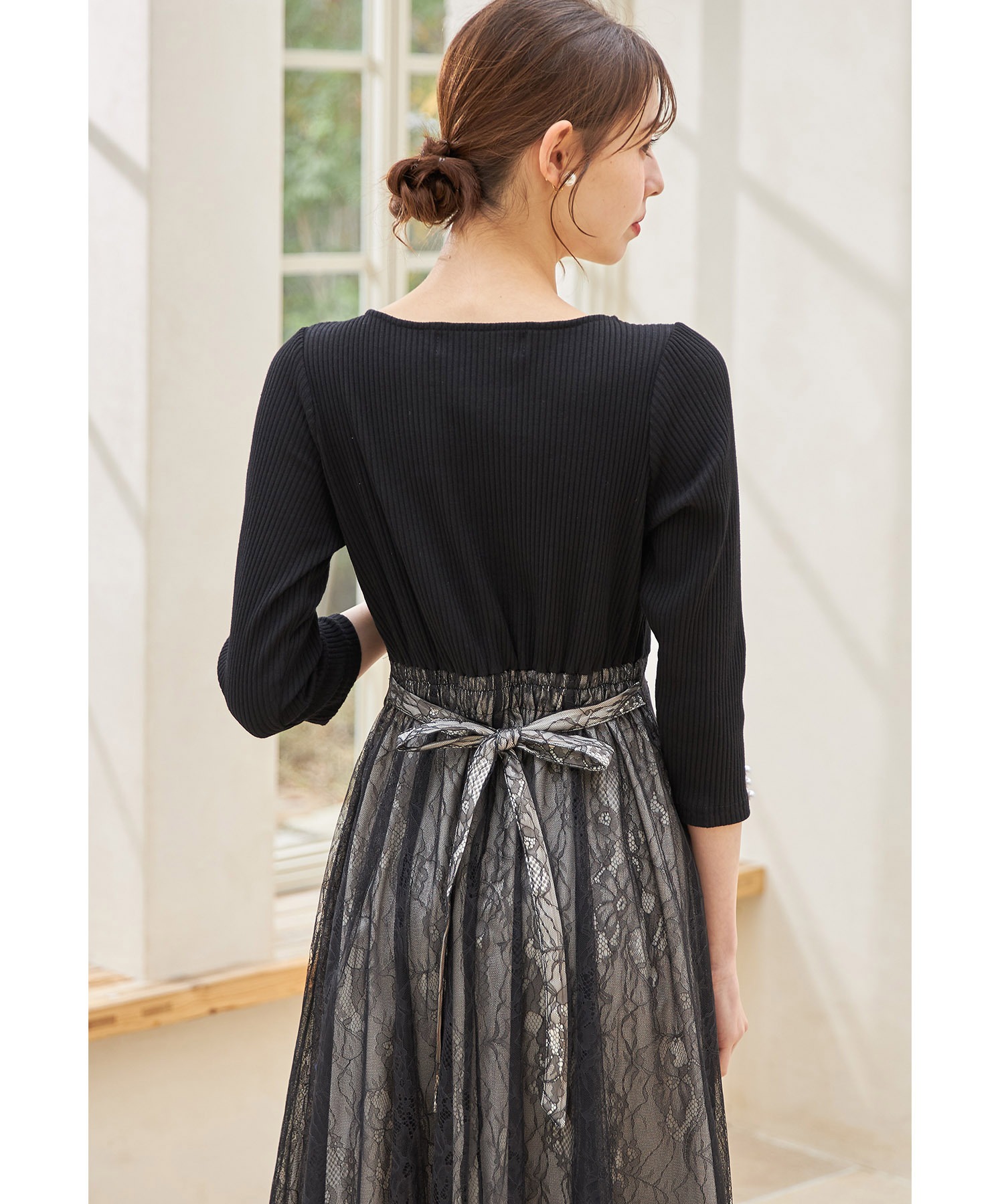 トッコクローゼット tocco closet リボン＆パール付きハイ