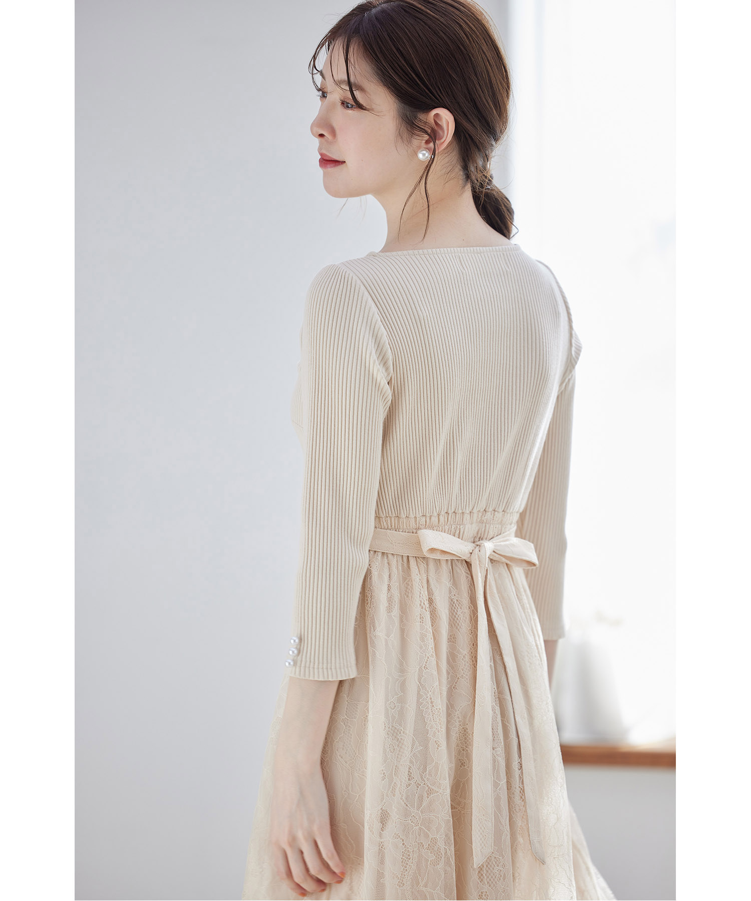 トッコクローゼット tocco closet リボン＆パール付きハイ