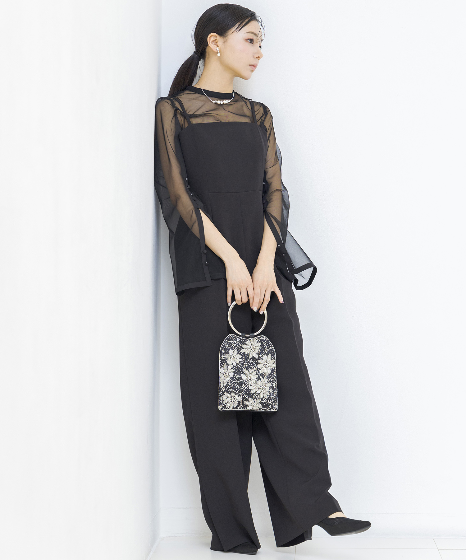 formofrma別注】シアートップス パンツドレス/結婚式/パーティー formofrma別注】シアートップス パンツドレス/結婚式/パーティー