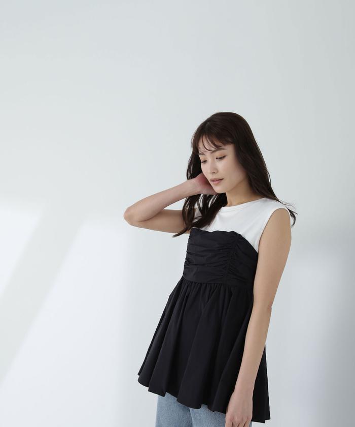 NATURAL BEAUTY BASIC - 新品タグ付き ギャザービスチェ