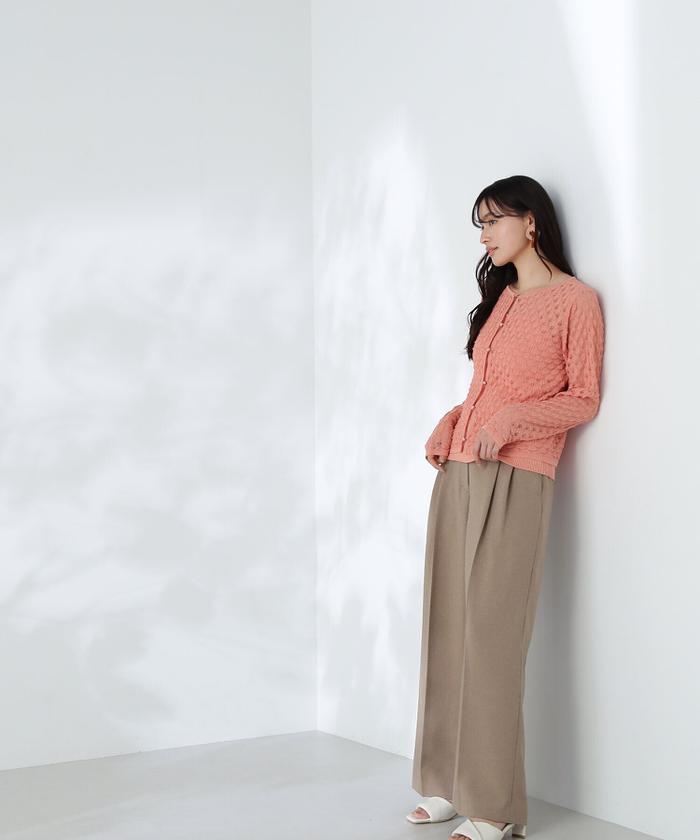 クーポン】【セール 50%OFF】透かし編みニットアンサンブル