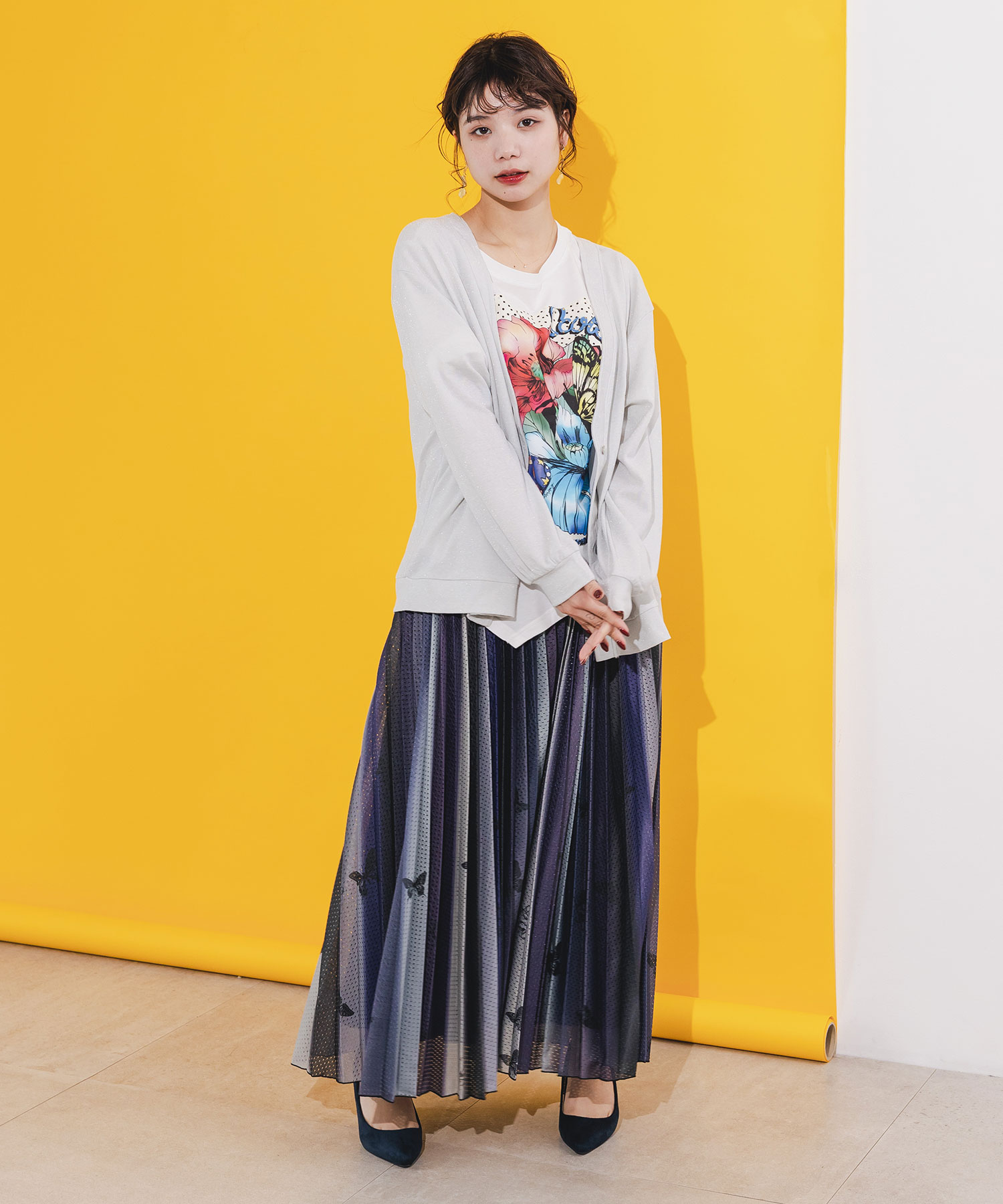 セール】スカラー ScoLar ネコたちの推し活刺繍カーディガン