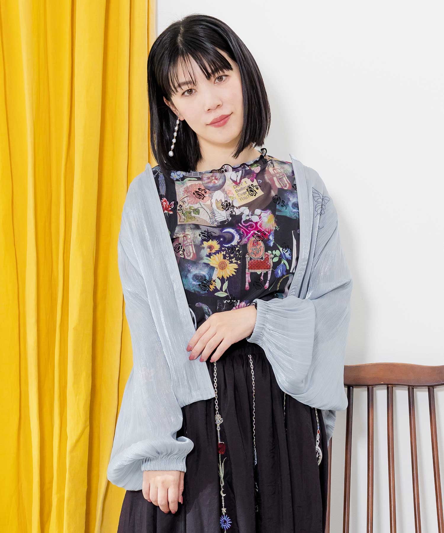 Scolar POPでカラフルなプリント8分袖チュニック　143678 スカラー / おひるね花パンダ柄チュニック | BRAND,ScoLar