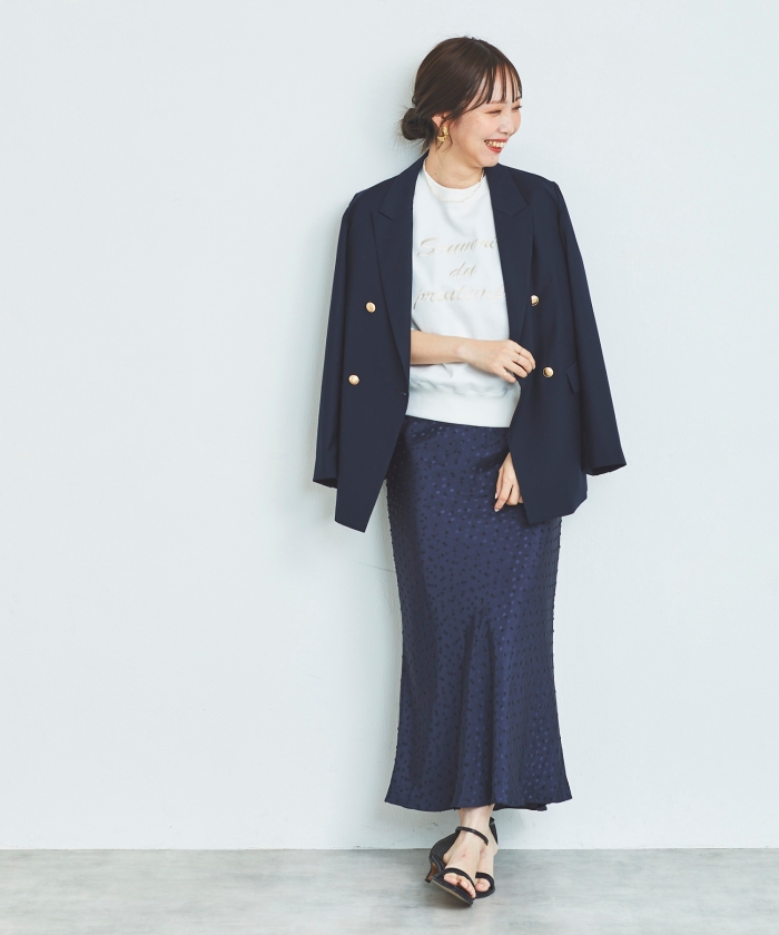 Perle Peche  ジャケットとスカート　ネイビー Perle Peche ジャケットとスカート ネイビー