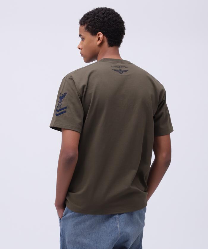 注目■AVIREX■人気 ネイバル ポケット 半袖Tシャツ 6色 国内発 AVIREX アヴィレックス ナバル ポケット Tシャツ 刺繍 半袖