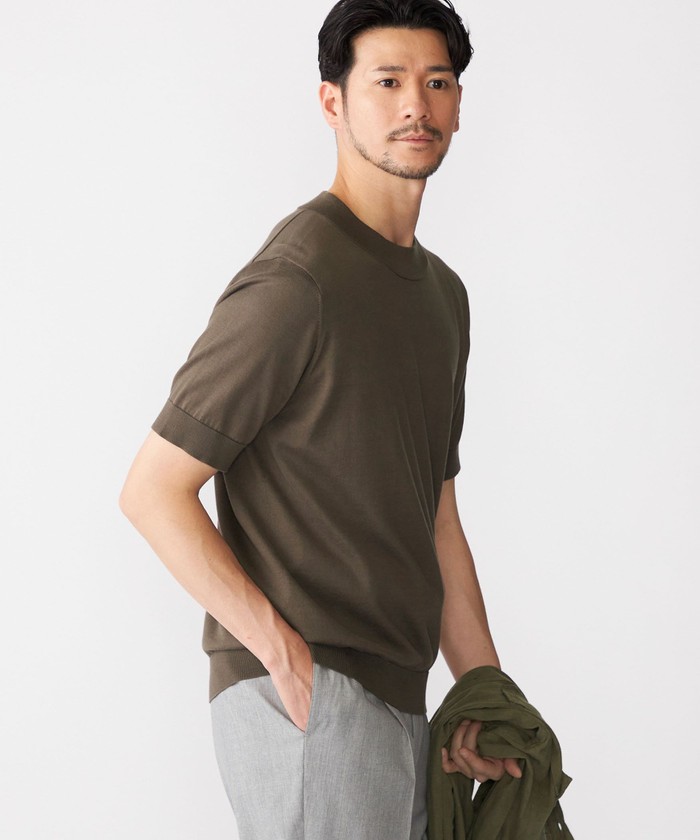 JOHNSMEDLEY シーアイランド コットン モックネック ニットT SHIPS: シーアイランド コットン モックネック ニットTシャツ