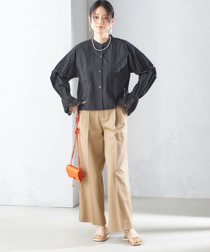 【シップス　ウィメン】【SHIPS別注】VIOLETTE ROOM:〈手洗い可能〉レース ブラウス セール】【SHIPS別注】VIOLETTE ROOM:〈手洗い可能〉レース