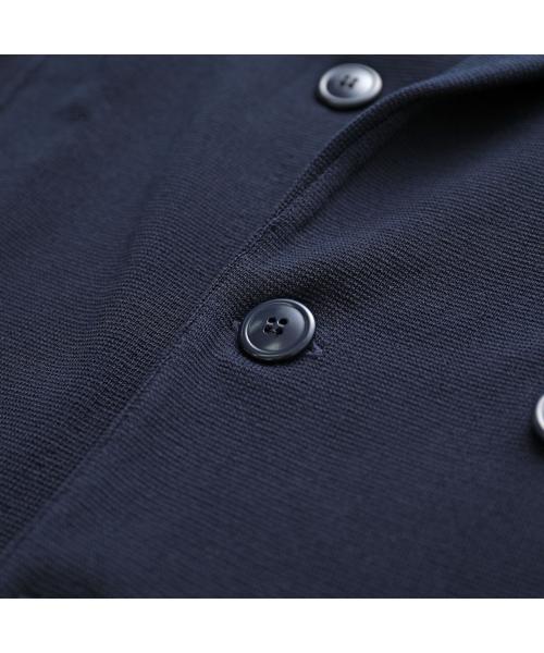 LARDINI ニットジャケット ダブル ネイビー ミラノリブ ウール Sサイズ LARDINI（ラルディーニ）ウールミラノリブダブルブレストニット
