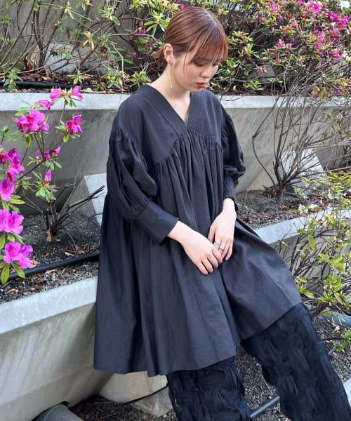 ririnao様KBF ボリュームギャザーミニワンピース春夏チュニックにも通気性 ririnao様KBF ボリュームギャザーミニワンピース春夏チュニック