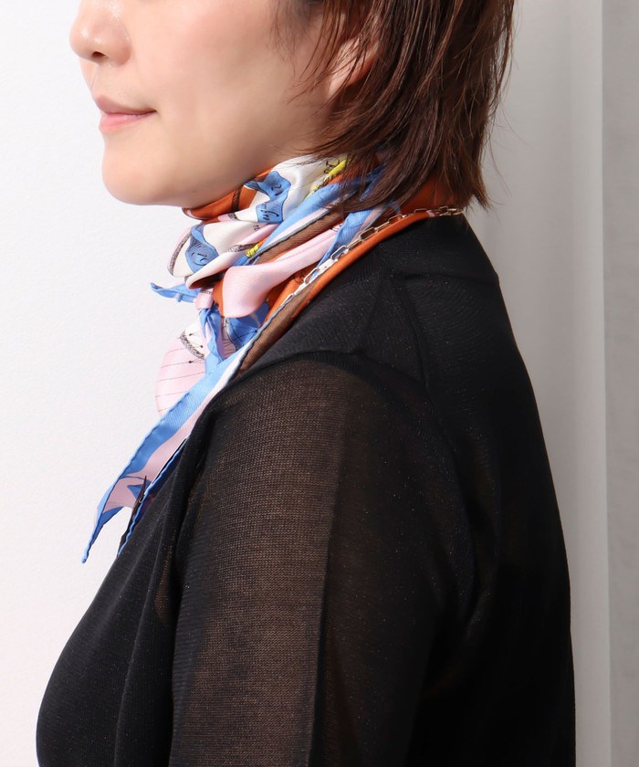 割引価格 セール 30%OFF】【manipuri/マニプリ】シルクプリントスカーフ65 小物
