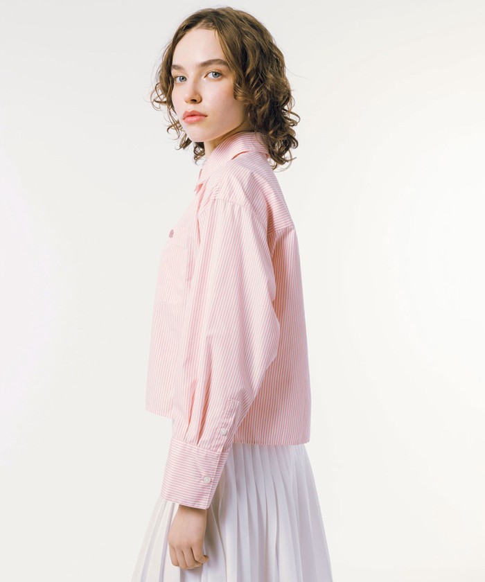 セール】ラコステ LACOSTE ストライプクロップドシャツ