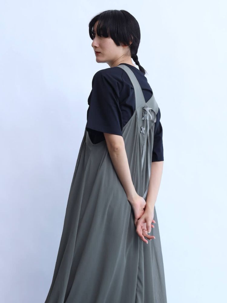 ラシュッド LASUD レースアップデザインジャンパースカート