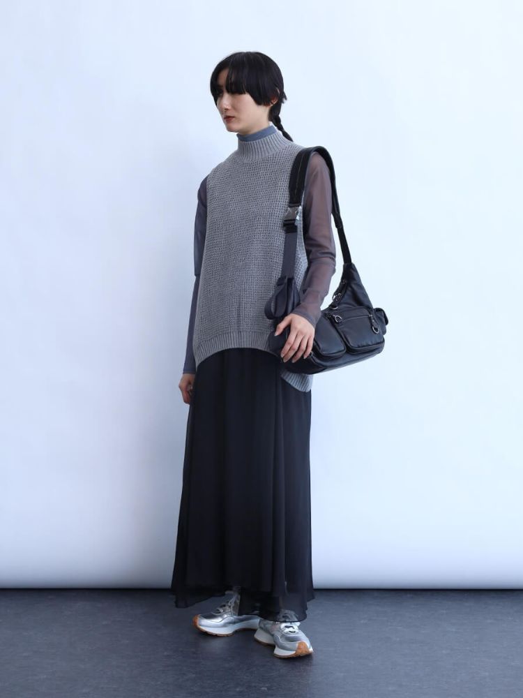 ラシュッド LASUD レースアップデザインジャンパースカート