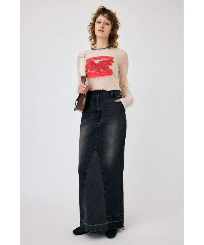 PATCHED SHEER LS Tシャツ(506015169) | マウジー(moussy) - d