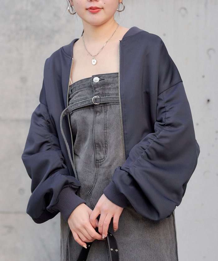 【Chico】オーガンジーリバーシブルブルゾン　ネイビー 楽天市場】【SALE／60%OFF】【Chico】オーガンジーリバーシブル