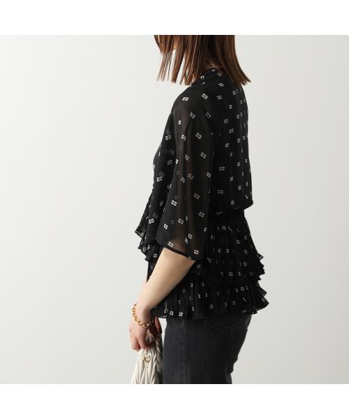 ガニー GANNI GANNI ブラウス Pleated Georgette Vーneck ガニー GANNI GANNI ブラウス Pleated Georgette Vーneck