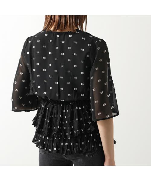 ガニー GANNI GANNI ブラウス Pleated Georgette Vーneck ガニー GANNI GANNI ブラウス Pleated Georgette Vーneck