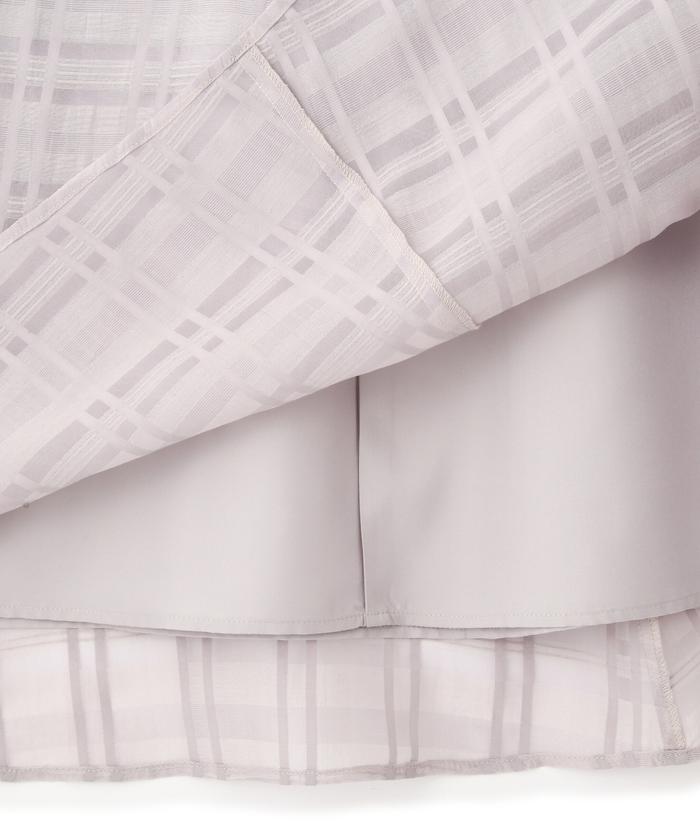 セール 50%OFF】シアーチェックフレンチスリーブワンピース
