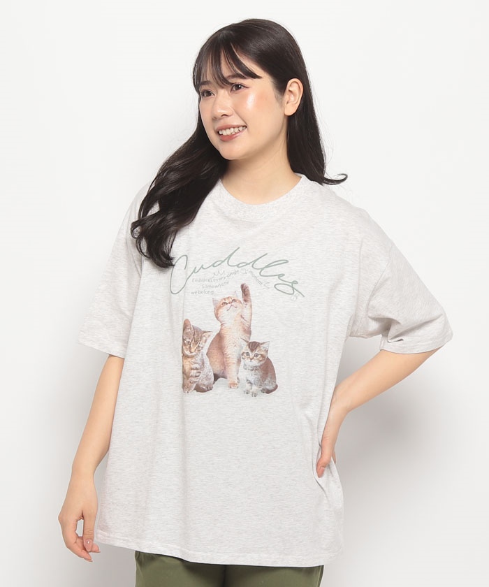 クーポン】3匹の子ネコT トップス Tシャツ 春(506005267