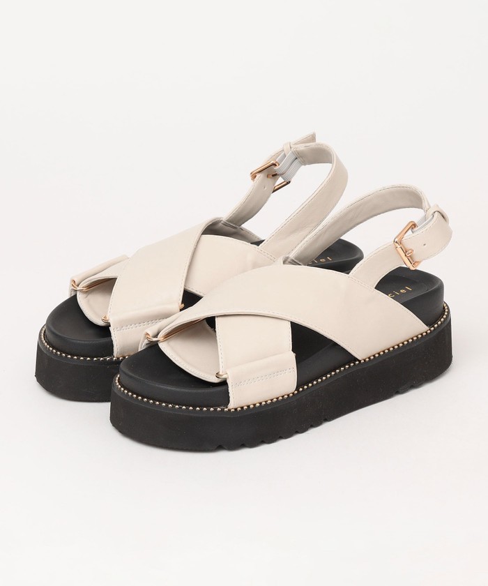 セール10%OFF】quaranciel: プラットフォーム クロス スタッズ セール10%OFF】quaranciel: プラットフォーム クロス スタッズ