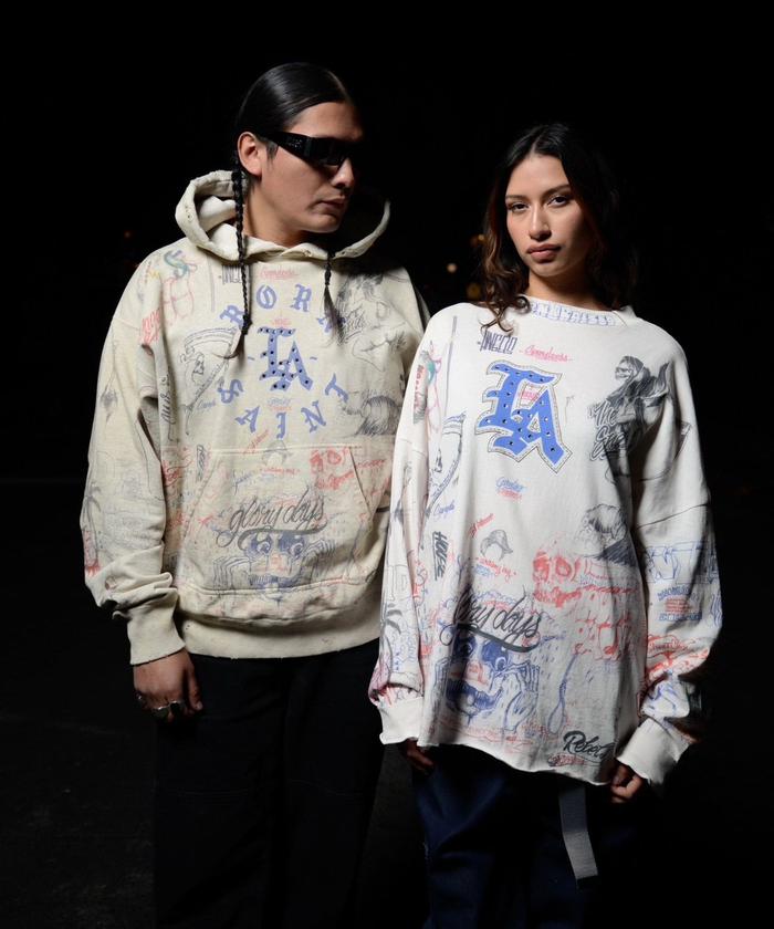 SAINT MICHAEL/セント マイケル×ボーンXレイズド/BR_LS TEE/LA