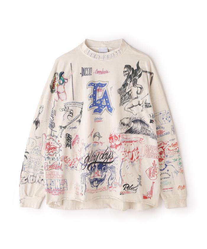 SAINT MICHAEL/セント マイケル×ボーンXレイズド/BR_LS TEE/LA SAINT MICHAEL/セント マイケル×ボーンXレイズド/BR_LS TEE/LA