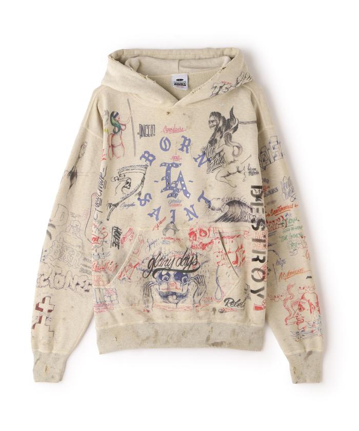 SAINT MICHAEL/セント マイケル×ボーンXレイズド/BR_HOODIE/LA SAINT MICHAEL/セント マイケル×ボーンXレイズド/BR_HOODIE/LA