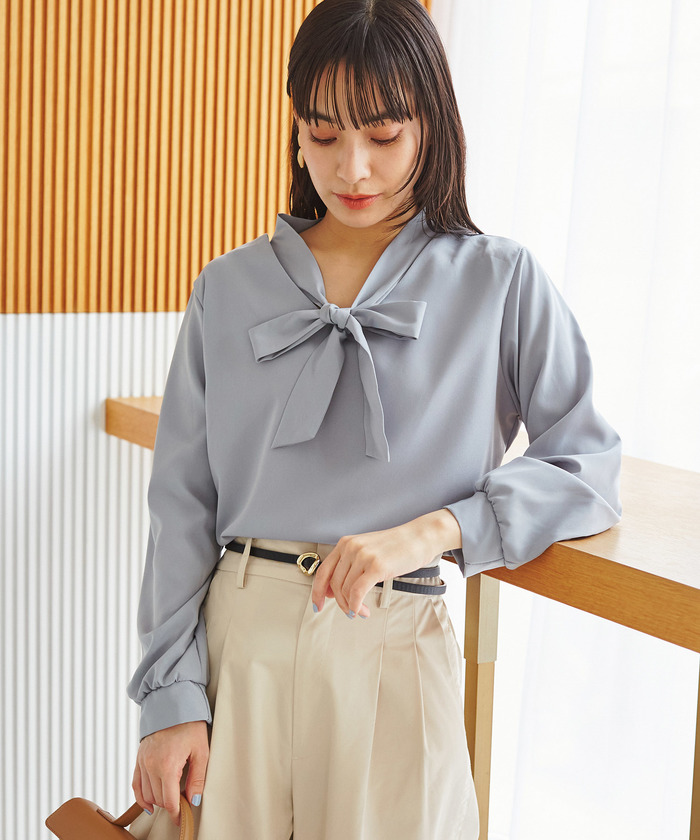 セール 60%OFF】【WEB限定】リボンボウタイブラウス(506018807