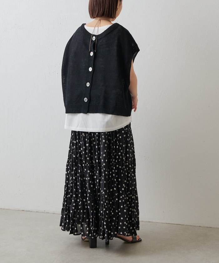 新品未使用　ビアズリー BEARDSLEY リネンニットベスト　黒　正規品 2025年最新】ビアズリー beardsley ジレの人気アイテム - メルカリ