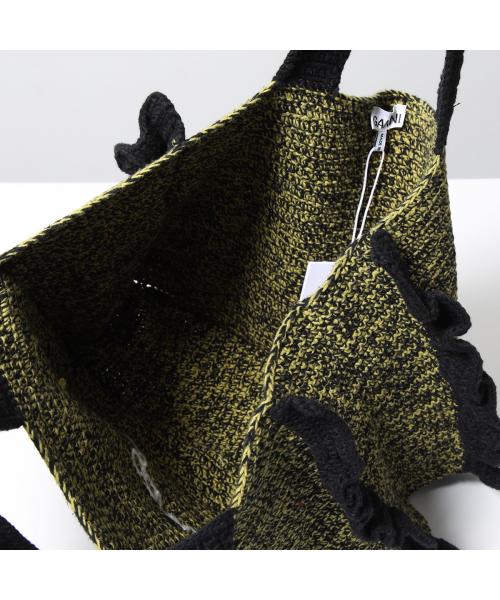 [Ganni]★Cotton Crocheted Frillトートバッグ★現地セール セール 22%OFF】GANNI トートバッグ Cotton Crochet Frill Tote